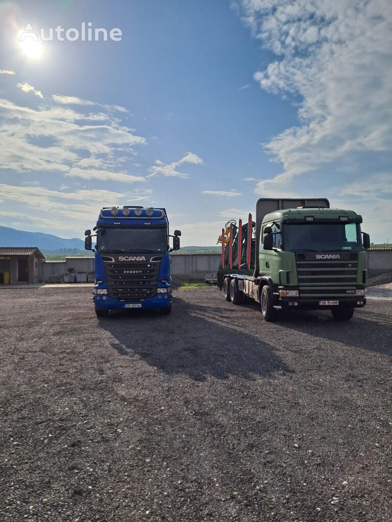 Scania V8 560 timber truck + timber trailer
